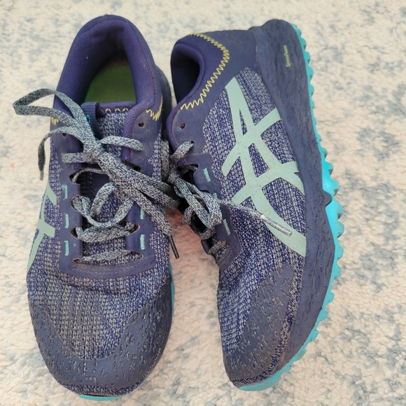 Asics Alpine XT Navy Aqua Running Shoes Size 7.5 - Picture 2 of 5